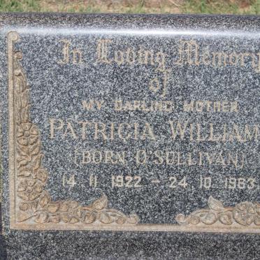 WILLIAMS Patricia nee O'SULLIVAN 1922-1963