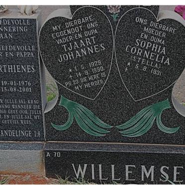 WILLEMSE Tjaart Johannes 1929-1990 &amp; Sophia Cornelia 1931- :: WILLEMSE Marthienes 1976-2001