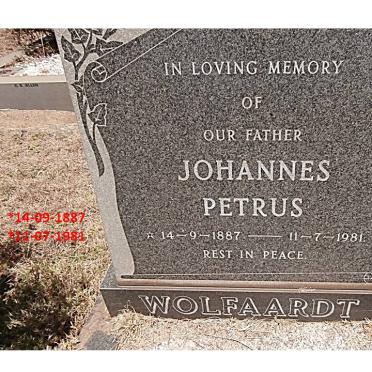 WOLFAARDT Johannes Petrus 1887-1981