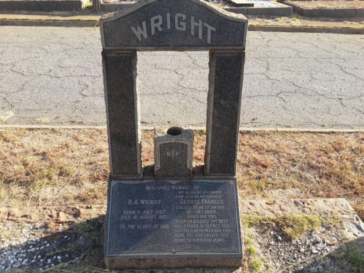 WRIGHT George Francis -1949 &amp; D.A.