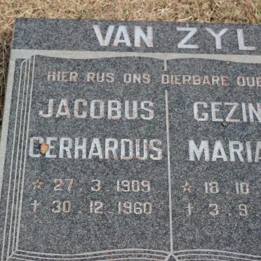 ZYL Jacobus Gerhardus, van 1909-1960 &amp; Gezina Maria 1907-1977