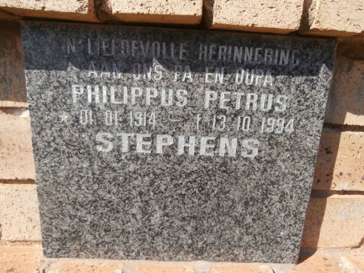 STEPHENS Philippus Petrus 1914-1994