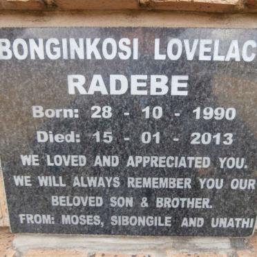 RADEBE Bonginkosi Lovelace 1990-2013