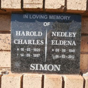 SIMON Harold Charles 1925-1997 &amp; Nedley Eldena 1941-2012