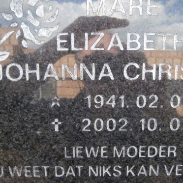 MARE Elizabeth Johanna Christina 1941-2002