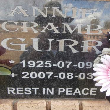 GURR Annie Cramb 1925-2007