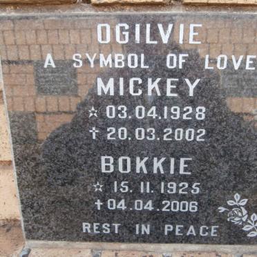 OGILVIE Mickey 1928-2006 &amp; Bokkie 1925-2006