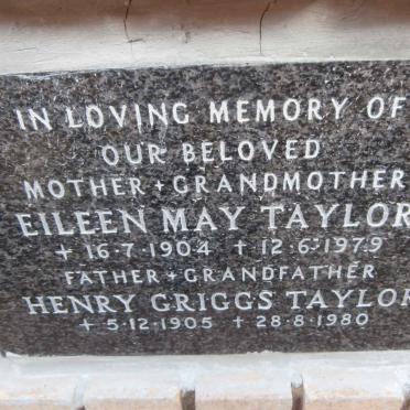 TAYLOR Henry Griggs 1905-1980 &amp; Eileen May 1904-1979