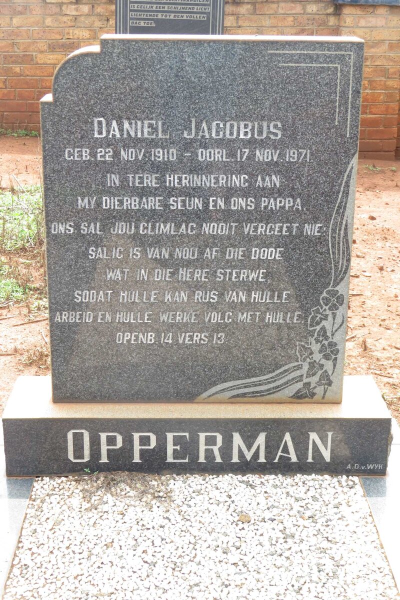 OPPERMAN Daniel Jacobus 1910-1971