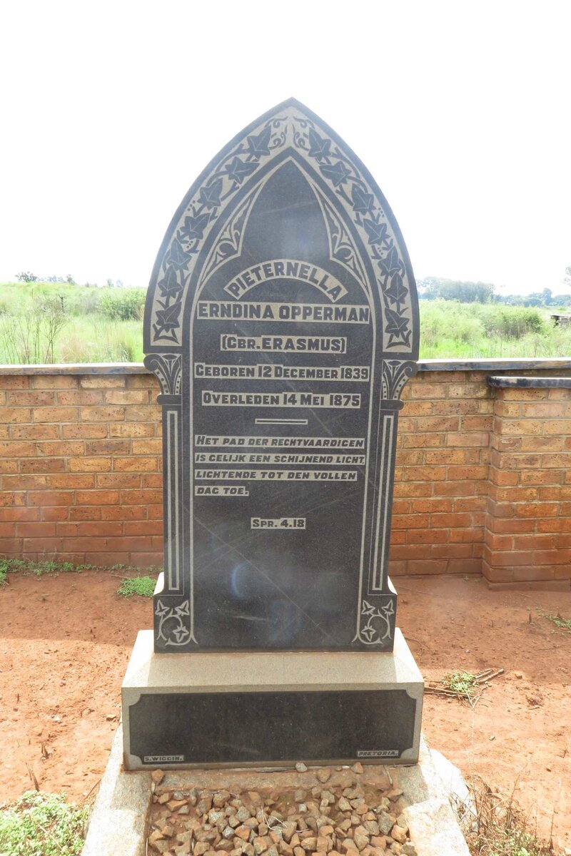 OPPERMAN Pieternella Erndina nee ERASMUS 1839-1875