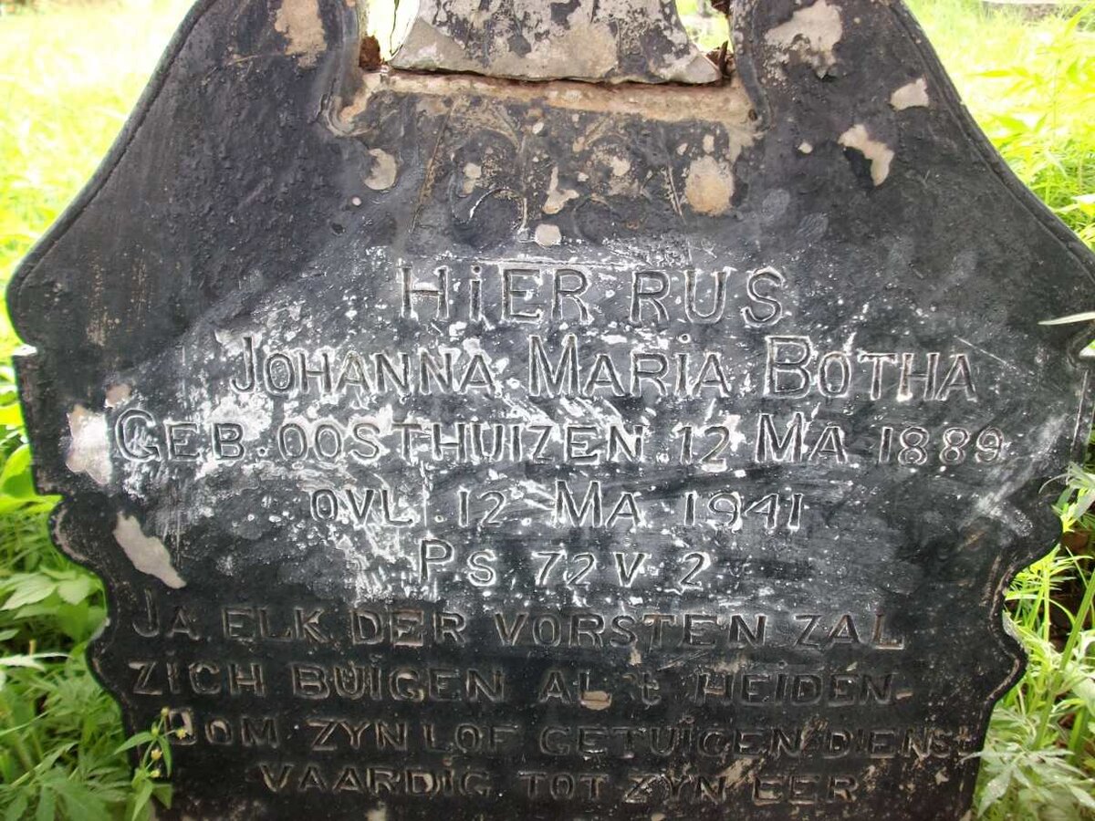 BOTHA Johanna Maria nee OOSTHUIZEN 1889-1941