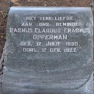 OPPERMAN Rasmus Elardus Erasmus 1893-1927