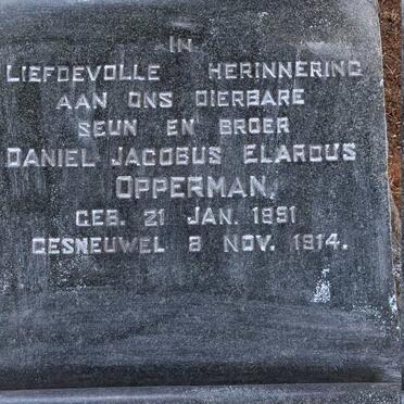 OPPERMAN Daniel Jacobus Elardus 1891-1914