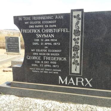 MARX Frederick Christoffel Snyman 1924-1973 :: MARX George Frederick 1950-1973