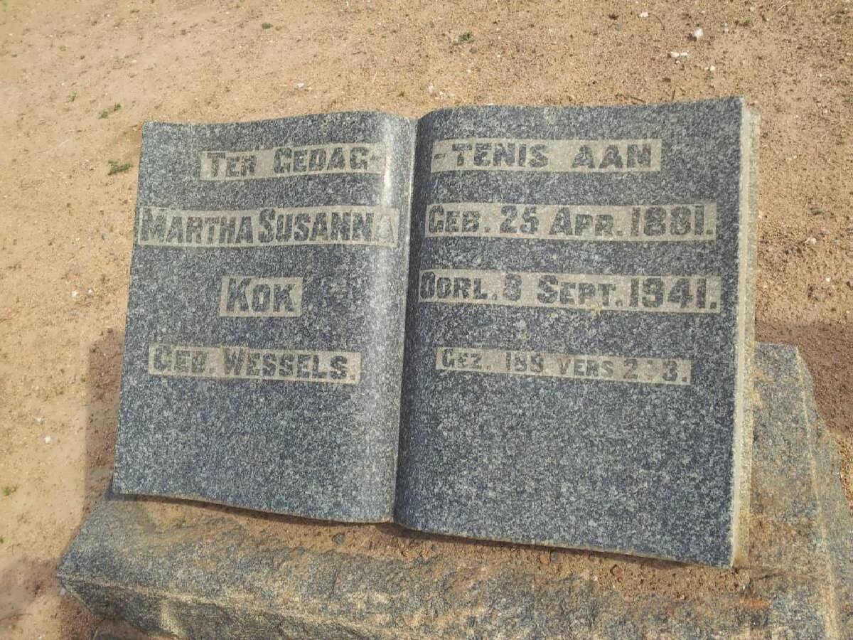KOK Martha Susanna nee WESSELS 1881-1941