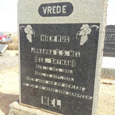 NEL Johanna S.S. nee SNYMAN 1892-1956