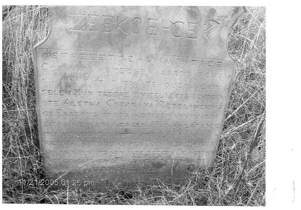 REDELINGHUIS Aletha Catarina nee ERASMUS