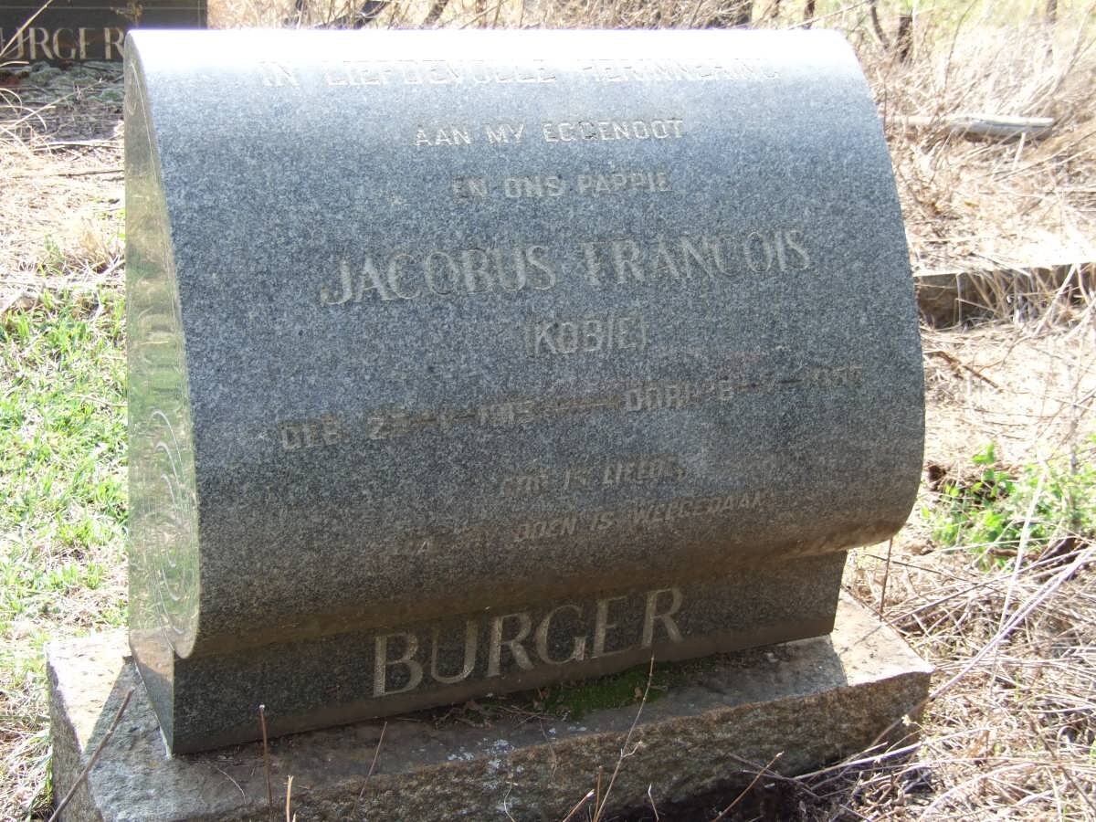 BURGER Jacobus Francois 1915-1955