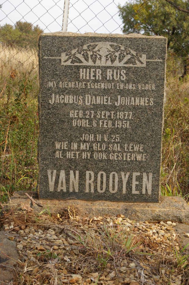 ROOYEN Jacobus Daniel Johannes 1877-1951