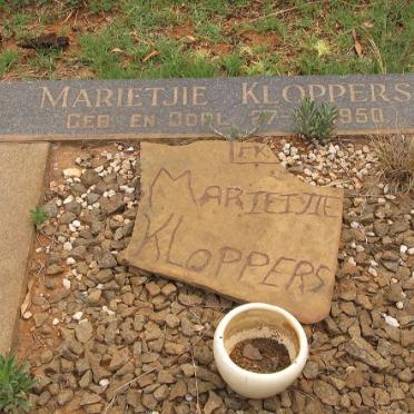 KLOPPERS Marietjie 1950-1950