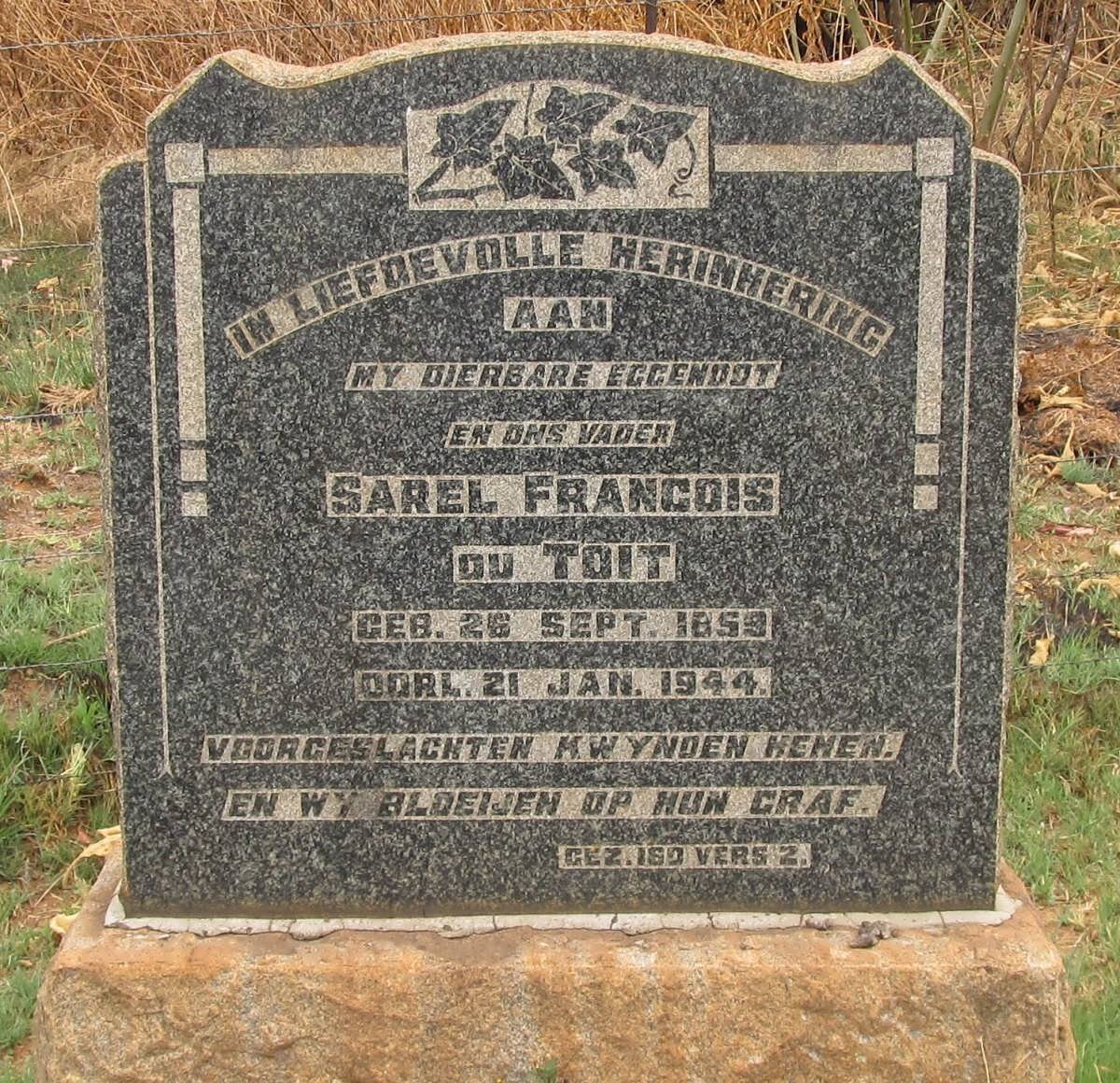 TOIT Sarel Francois, du 1859-1944