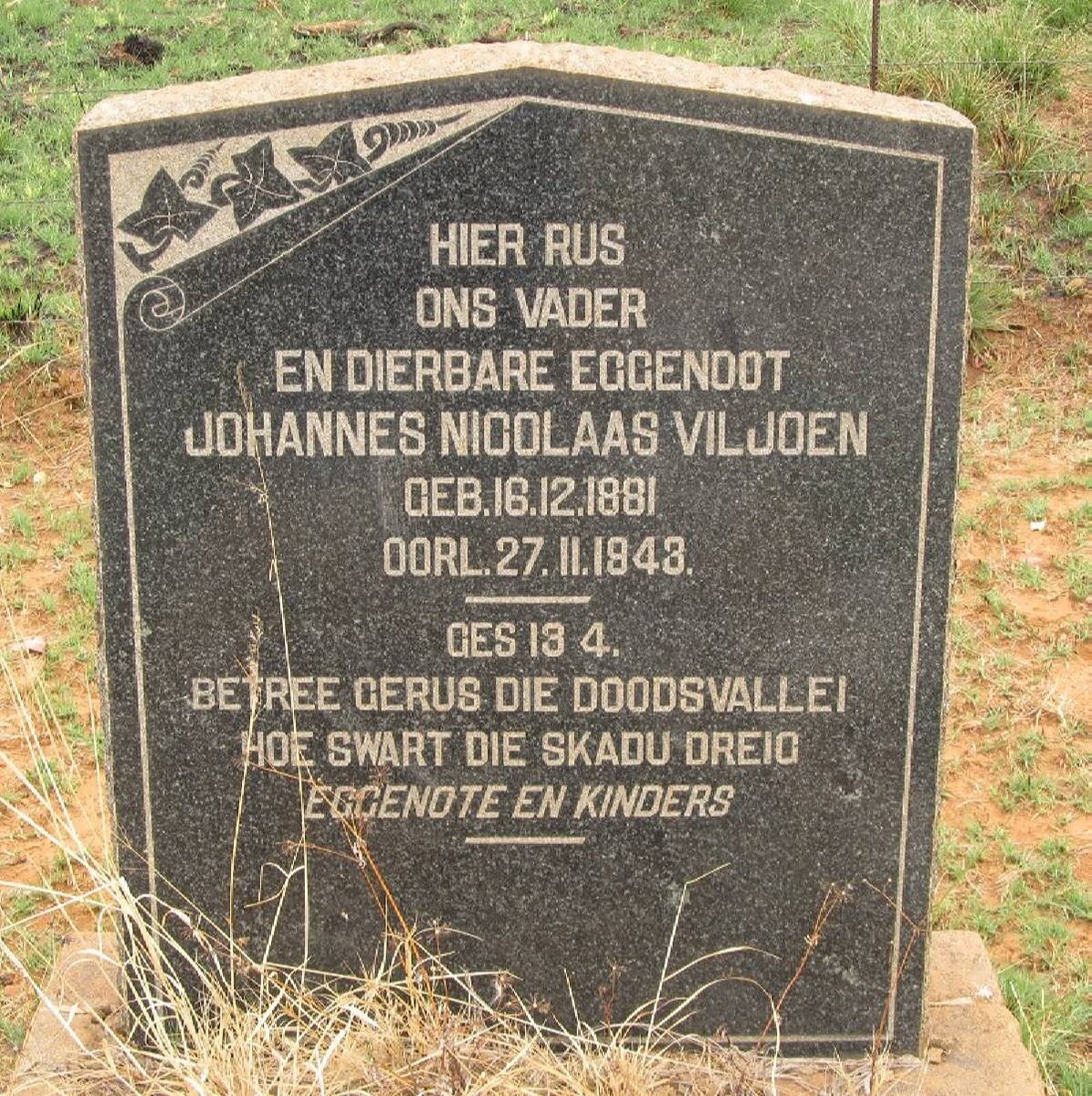 VILJOEN Johannes Nicolaas 1881-1943