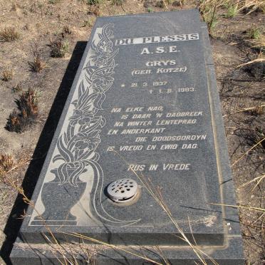 PLESSIS A.S.E., du nee KOTZE 1937-1983