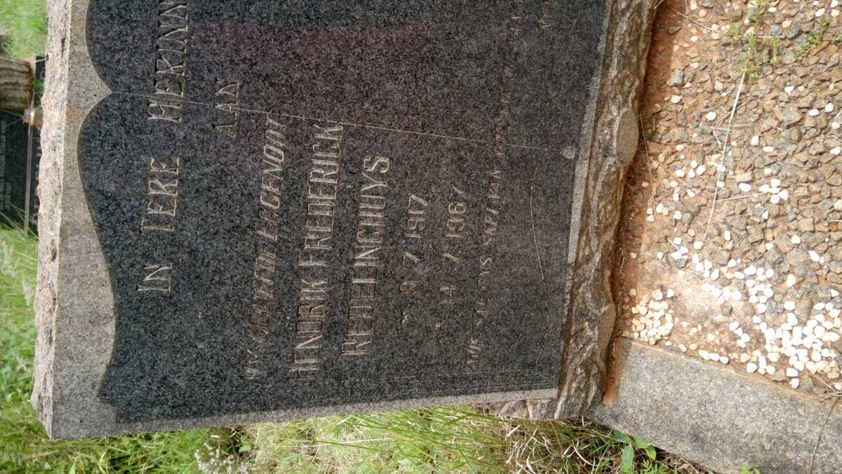 REDELINGHUYS Hendrik Frederick 1917-1967