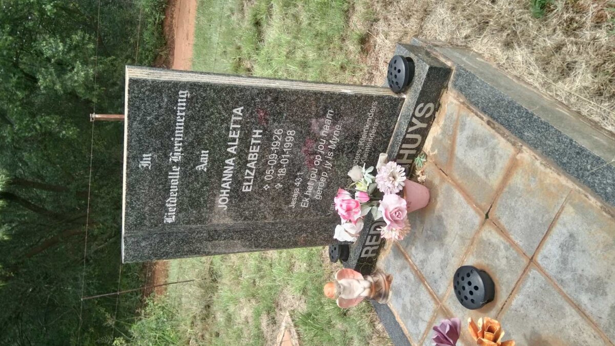 REDELINGHUYS Johanna Aletta Elizabeth 1926-1998