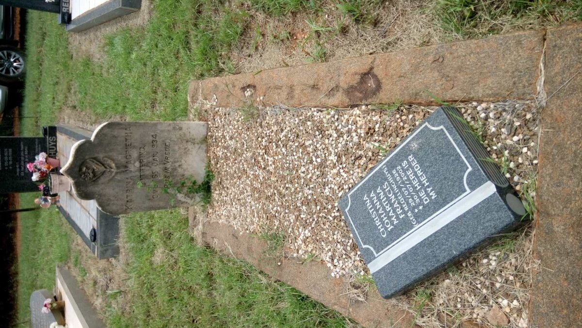 LOTTERING Katrina Magrietha -1934 :: FRANCIS Christina Johanna Martina nee REDELINGHUYS 1926-2002