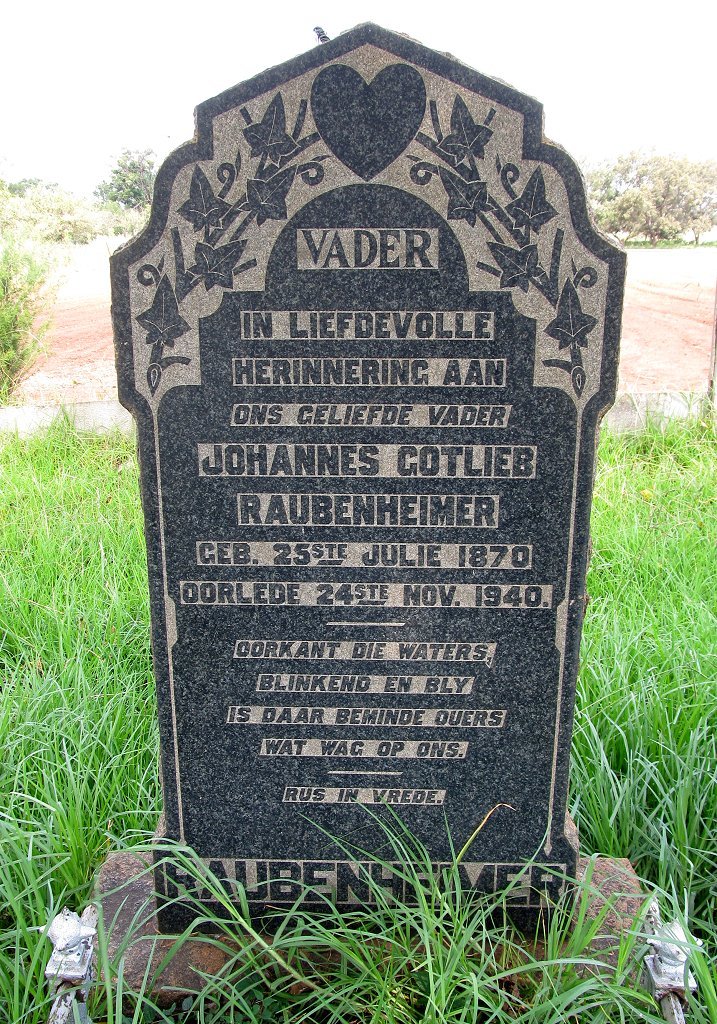 RAUBENHEIMER Johannes Gotlieb 1870-1940