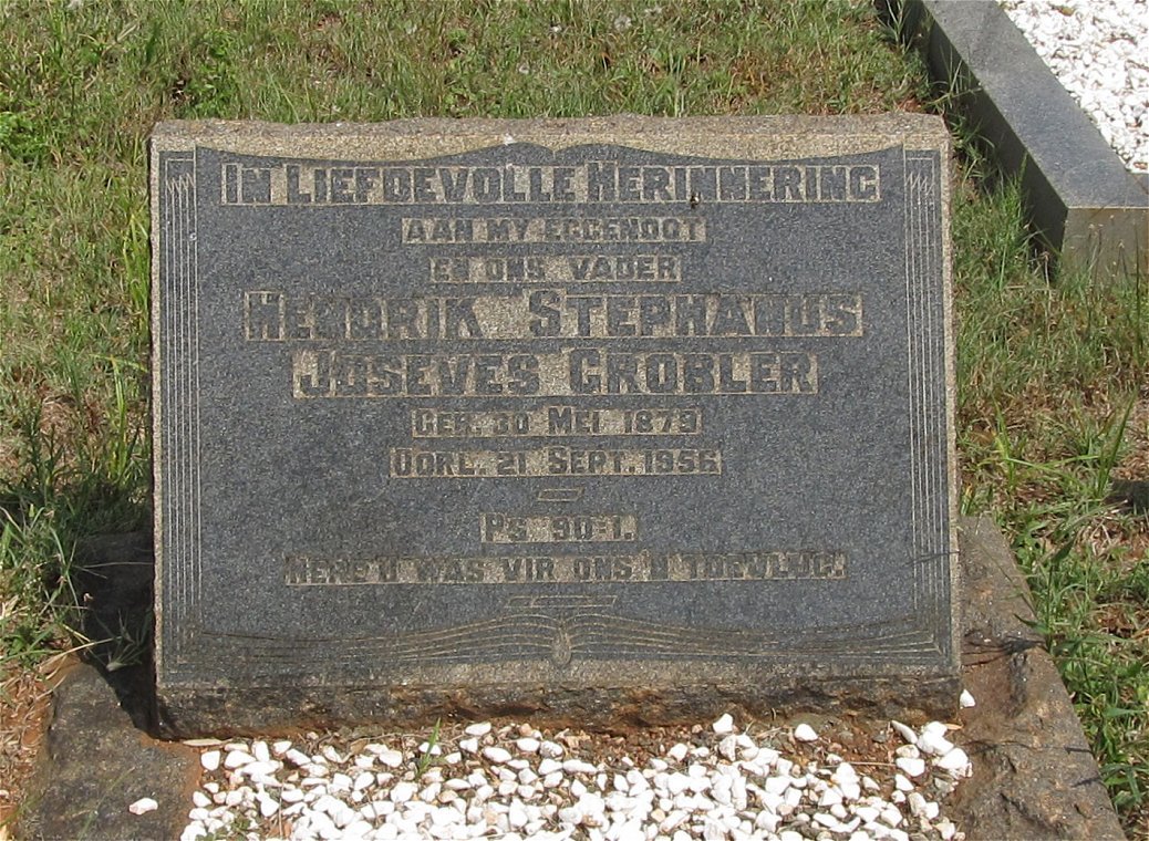 GROBLER Hendrik Stephanus Joseves 1879-1956