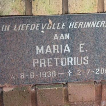 PRETORIUS Maria E. 1938-2008