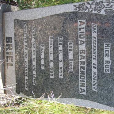 BRIEL Alida Barendina nee ROOS 1899-1959