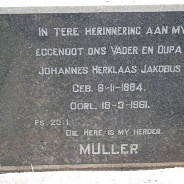 MULLER Johannes Herklaas Jakobus 1884-1961