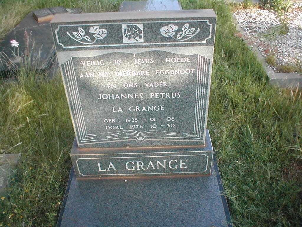 GRANGE Johannes Petrus, la 1925-1976