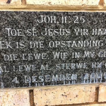 Gauteng, MEYERTON, NG Kerk, Muur van Herinnering