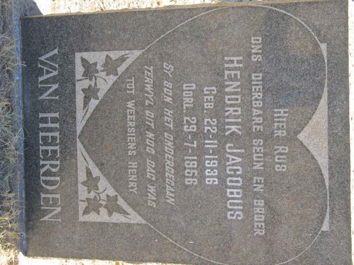 HEERDEN Hendrik Jacobus, van 1936-1956