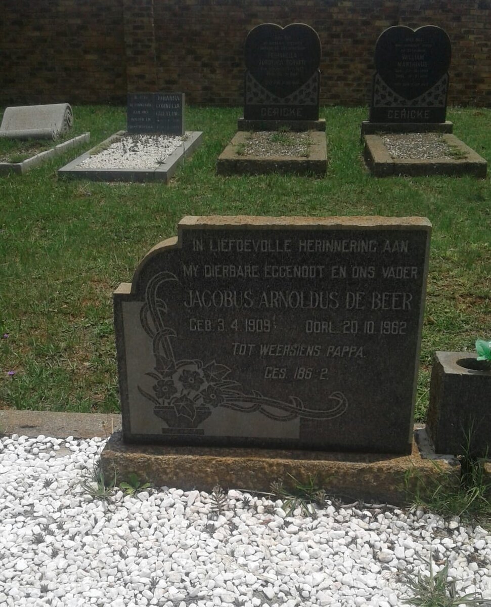 BEER Jacobus  Arnoldus, de 1909-1962