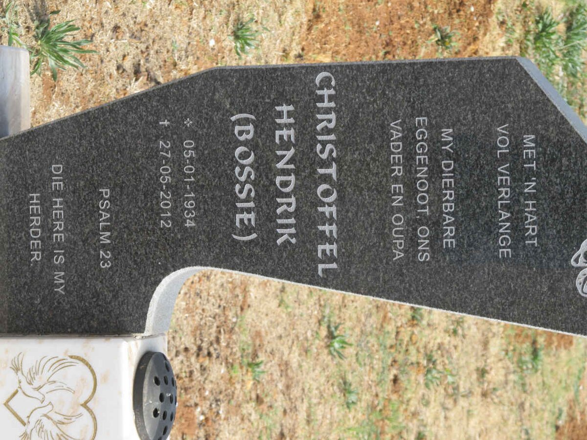 BOSHOFF Christoffel Hendrik 1934-2012 &amp; Magdalena 1939-