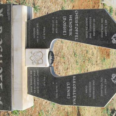 BOSHOFF Christoffel Hendrik 1934-2012 &amp; Magdalena 1939-