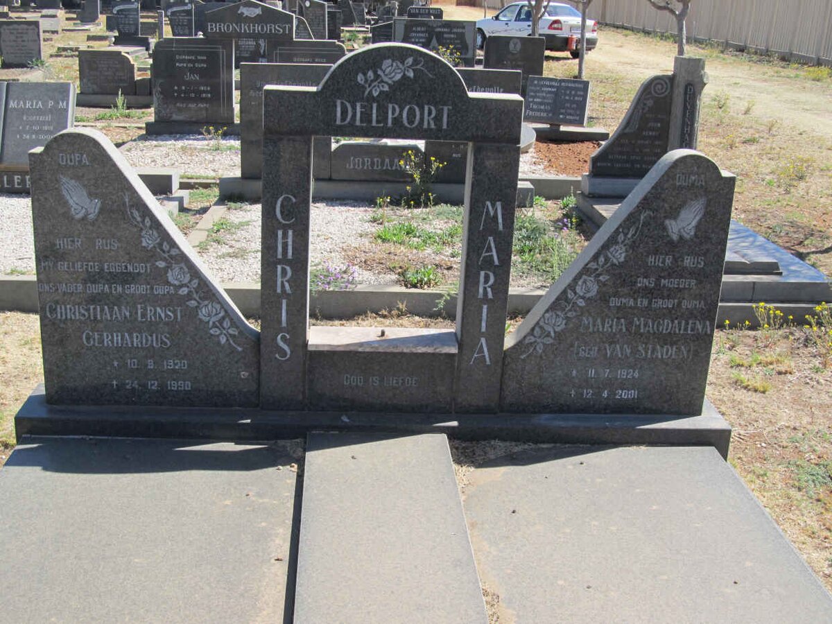 DELPORT Christiaan Ernst Gerhardus 1920-1990 &amp; Maria Magdalena VAN STADEN 1924-2001