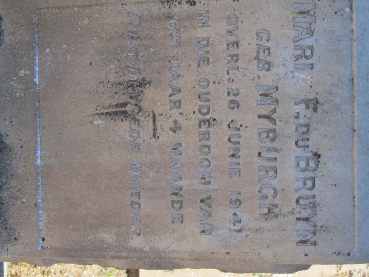 BRUYN Maria E., du nee MYBURGH -1941