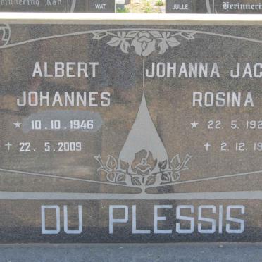 PLESSIS Johanna Jacoba Rosina, du 1926-1980 :: DU PLESSIS Albert Johannes 1946-2009