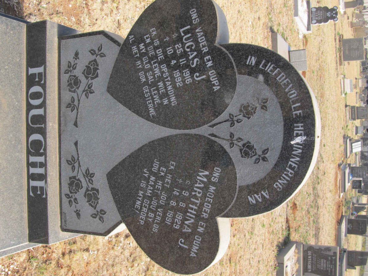 FOUCHE Lucas J. 1916-1992 &amp; Marthina J. 1929-1991