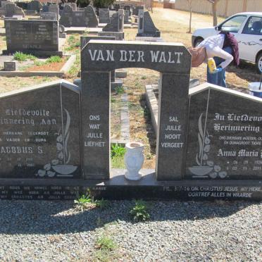 WALT Jacobus S., van der 1918-1980 &amp; Anna Maria P. 1926-2011