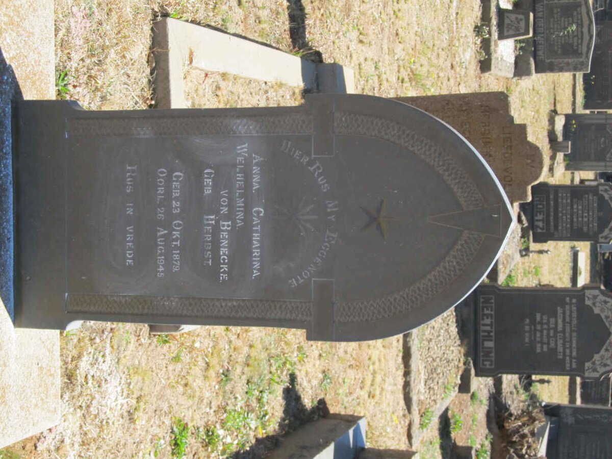 BENECKE Anna Catharina Welhelmina, von nee HERBST 1879-1945