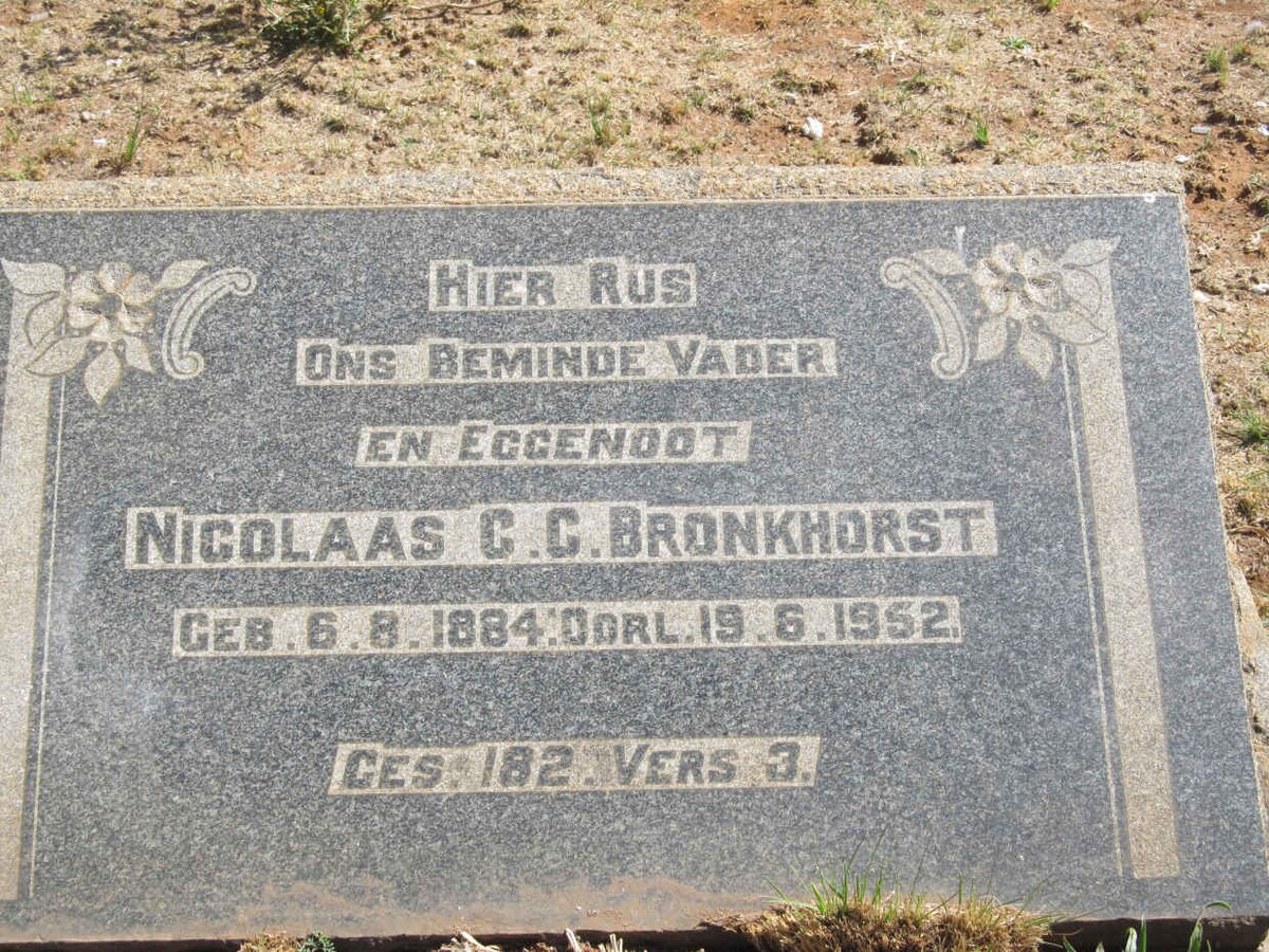 BRONKHORST Nicolaas C.C. 1884-1952