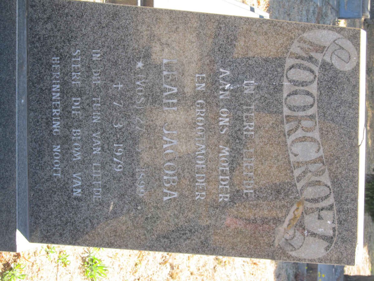 MOORCROFT Leah Jacoba nee VOS 1899-1979