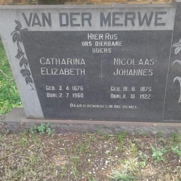MERWE Nicolaas Johannes, van der 1875-1922 &amp; Catharina Elizabeth 1876-1960